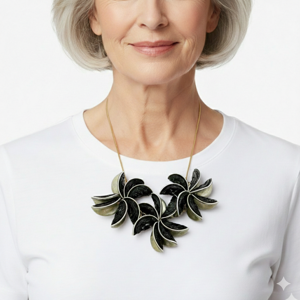 3 Flores Caps halsketting – Handgemaakt Kunstwerk van Zóia